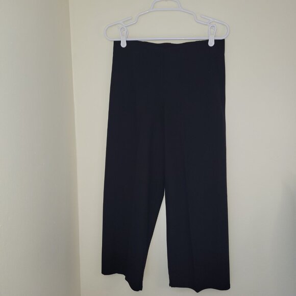 NWT Eileen Fisher Washable Stretch Crepe Straight Leg Crop Pant Black Size S - Picture 3 of 12